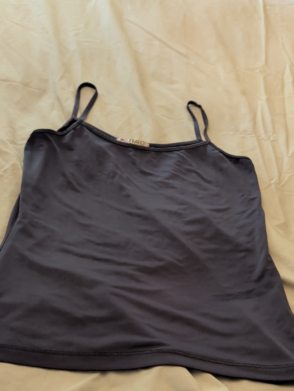 Buffalo David Bitton Black Satin-Look Spaghetti Strap Cami